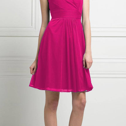 CLEARANCE - Cinderella Divine 3832 Chiffon Sweetheart Neckline Short Dress (Size S)