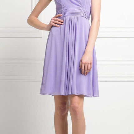 CLEARANCE - Cinderella Divine 3832 Chiffon Sweetheart Neckline Short Dress (Size S)
