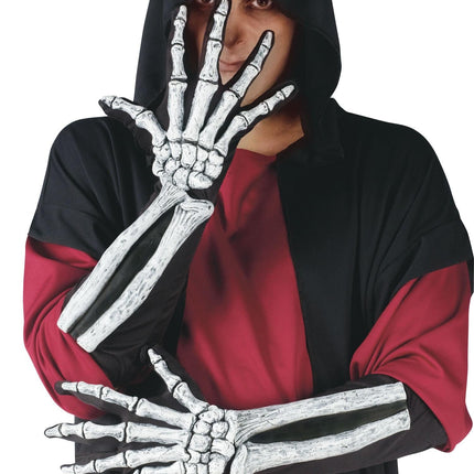 Fun World Skeleton Glove And Wrist Bone Adult Gloves