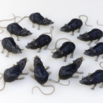 FunWorld Creepy Gray Rubber Mouse Prank Rat Lot - Mice Lot of 12 MICE