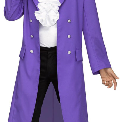 Fun World Purple Pain Prince 80's Rock Star Adult Men's Costume Plus Size