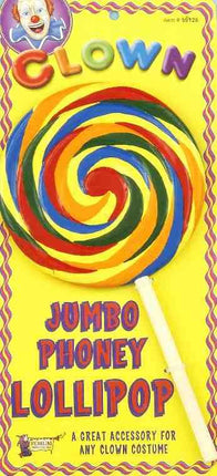 Jumbo Phoney Clown Munchkin Rainbow Fake Lollipop Costume Accessory Prop