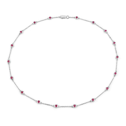 2.34 Carat Genuine Ruby .925 Sterling Silver Necklace