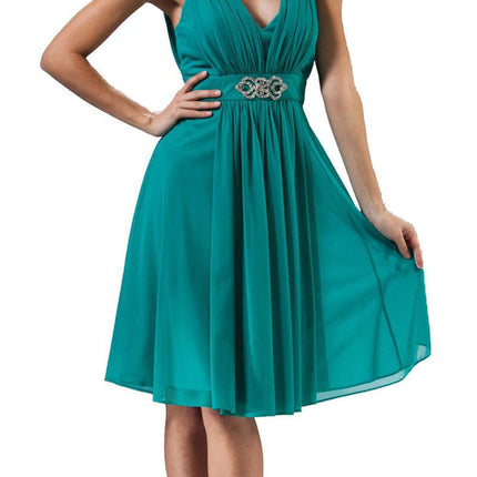 CLEARANCE - Cinderella Divine 3915 Chiffon Dress Knee Length (Size XL)