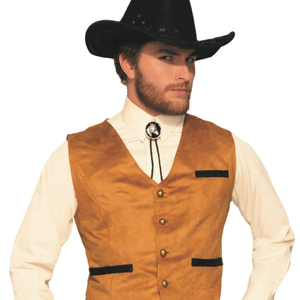 Western Brown Cowboy Gambler Costume Vest