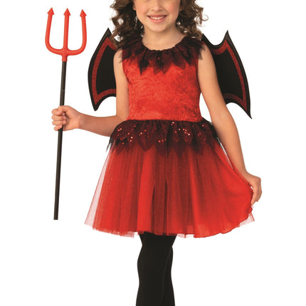 Red Classic Cute Devil Girl Dress Costume Large 12-14