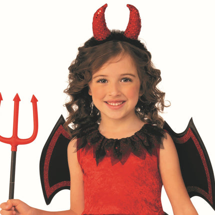 Red Classic Cute Devil Girl Dress Costume Large 12-14