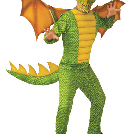 Green and Yellow Dragon Dinosaur Child Costume Small