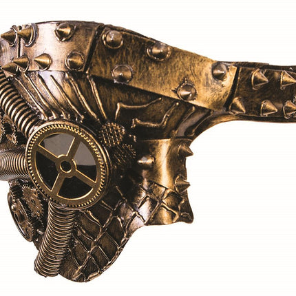 Phantom Steampunk Gold Spiked Venetian Mask