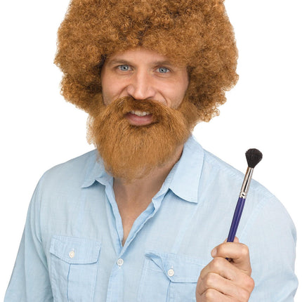 Groovin Guy American Painter Brown Afro Style Wig