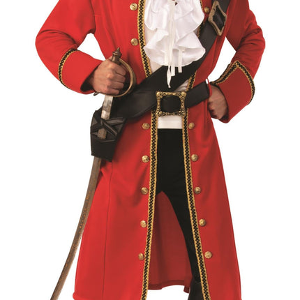 Pirate Captain Hook Red Coat Adult Mens Costume