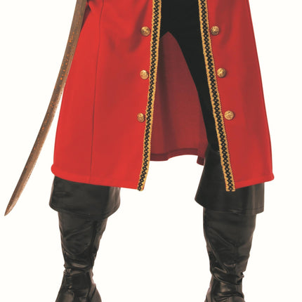 Pirate Captain Hook Red Coat Adult Mens Costume
