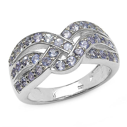 1.26 Carat Genuine Tanzanite .925 Sterling Silver Ring