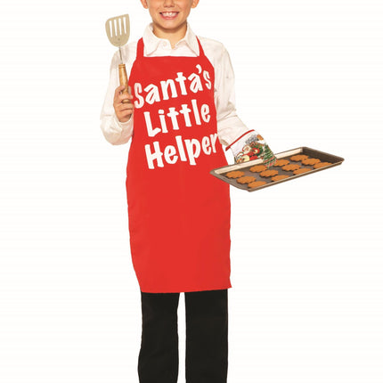 Red White Children's Santa's Little Helper Apron Christmas Chef