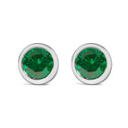 White.Sterling Silver / Green Emerald