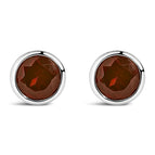 White.Sterling Silver / Red Garnet