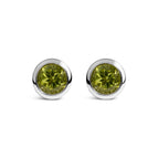 White.Sterling Silver / Green Peridot