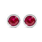 White.Sterling Silver / Red Ruby