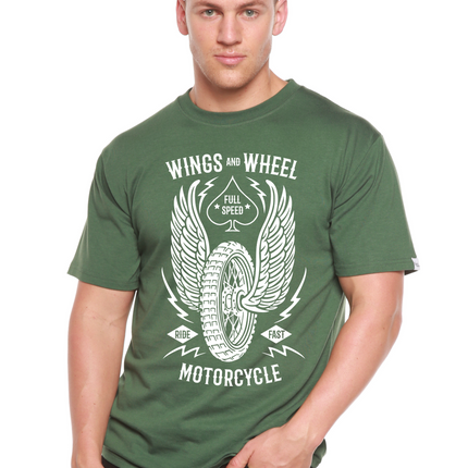 Wings And Wheel Spun Bamboo® Men's Bamboo Viscose/Organic Cotton Short Sleeve Graphic T-Shirt