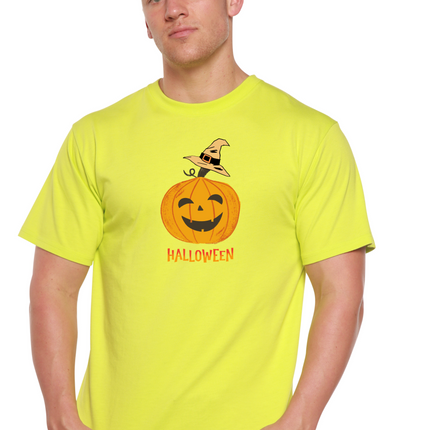 Halloween Pumpkin Unisex Bamboo Viscose/Organic Cotton Short Sleeve Graphic T-Shirt