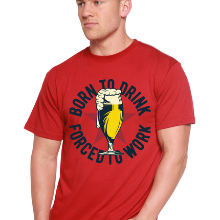 Born to Drink Men's Bamboo Viscose/Organic Cotton Short Sleeve Graphic T-Shirt