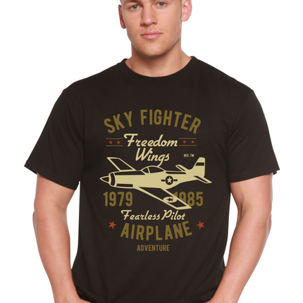 Sky Fighter Spun Bamboo® Men's Bamboo Viscose/Organic Cotton Short Sleeve Graphic T-Shirt