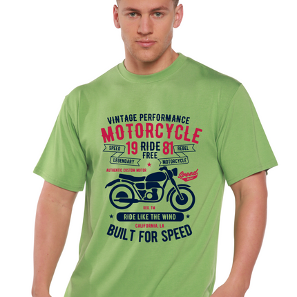 Motorcycle Ride Free Men's Bamboo Viscose/Organic Cotton Short Sleeve Graphic T-Shirt