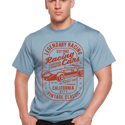 Legendary Racing Cars Men's Bamboo Viscose/Organic Cotton Short Sleeve Graphic T-Shirt