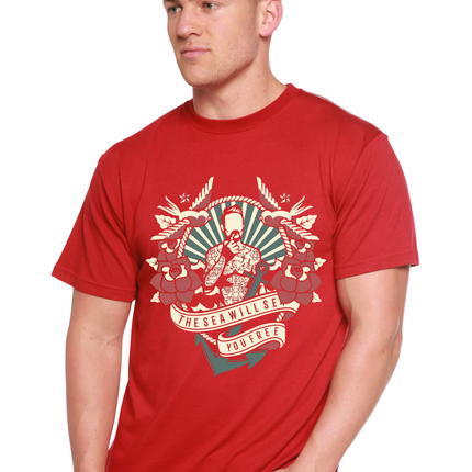 The Sea Will Spun Bamboo® Men's Bamboo Viscose/Organic Cotton Short Sleeve Graphic T-Shirt