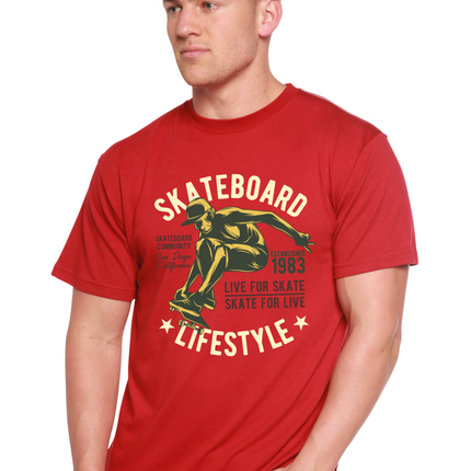 Skateboard Lifestyle Men's Bamboo Viscose/Organic Cotton Short Sleeve Graphic T-Shirt