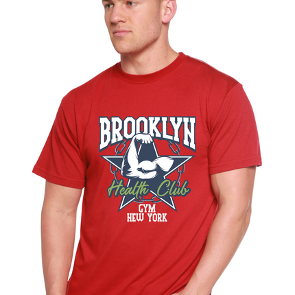 Brooklyn Health Club Men's Bamboo Viscose/Organic Cotton Short Sleeve Graphic T-Shirt