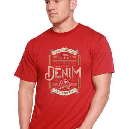 Denim California Men's Bamboo Viscose/Organic Cotton Short Sleeve Graphic T-Shirt