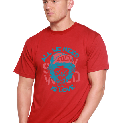 All We Need is Love Men's Bamboo Viscose/Organic Cotton Short Sleeve Graphic T-Shirt