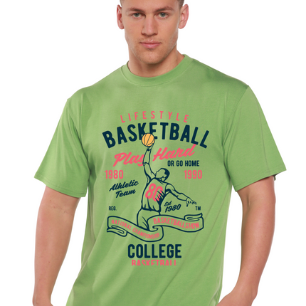 Life Style Basketball Men's Bamboo Viscose/Organic Cotton Short Sleeve Graphic T-Shirt