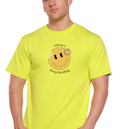Always Keep Smiling Men's Bamboo Viscose/Organic Cotton Short Sleeve Graphic T-Shirt