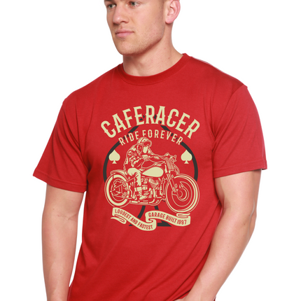 Caferacer Ride Forever Men's Bamboo Viscose/Organic Cotton Short Sleeve Graphic T-Shirt
