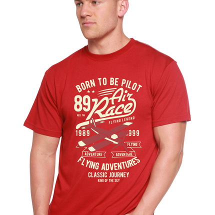 Born To Be Pilot Men's Bamboo Viscose/Organic Cotton Short Sleeve Graphic T-Shirt