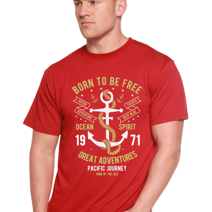 Born To Be Free Men's Bamboo Viscose/Organic Cotton Short Sleeve Graphic T-Shirt
