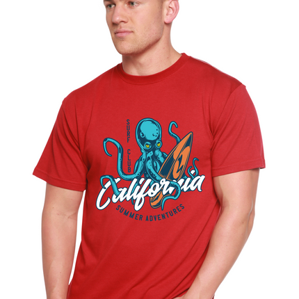 California Summer Adventures Men's Bamboo Viscose/Organic Cotton Short Sleeve Graphic T-Shirt