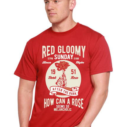Red Gloomy Spun Bamboo® Men's Bamboo Viscose/Organic Cotton Short Sleeve Graphic T-Shirt