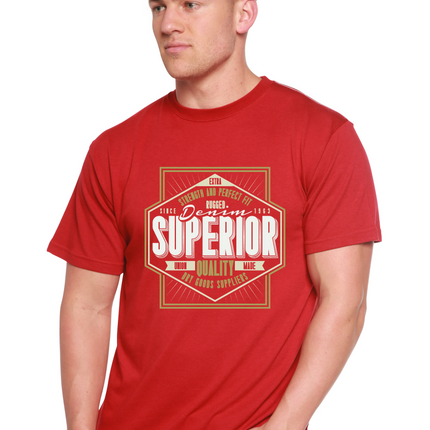 Superior Quality Men's Bamboo Viscose/Organic Cotton Short Sleeve Graphic T-Shirt