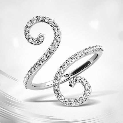 14k White Gold Diamond Open Flourish Style Ring (1/2 cttw)