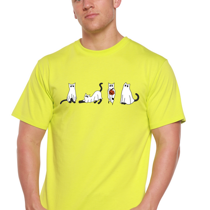 Halloween Cats Men's Bamboo Viscose/Organic Cotton Short Sleeve Graphic T-Shirt