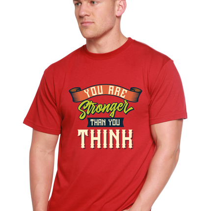You Are Stronger Than You Think Men's Bamboo Viscose/Organic Cotton Short Sleeve Graphic T-Shirt
