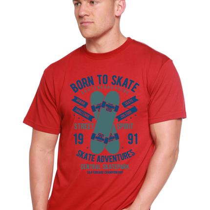 Born To Skate Men's Bamboo Viscose/Organic Cotton Short Sleeve Graphic T-Shirt