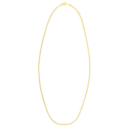 Double Extendable Cable Chain in 14k Yellow Gold (1.40 mm)