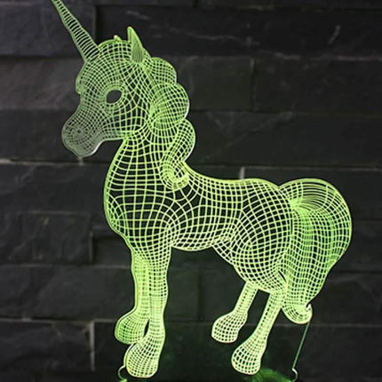 3D LED 7 Color Unicorn Table Lamp