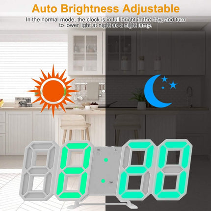 3D LED Digital Wall Clock