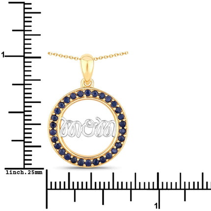 0.64 Carat Genuine Blue Sapphire .925 Sterling Silver Pendant