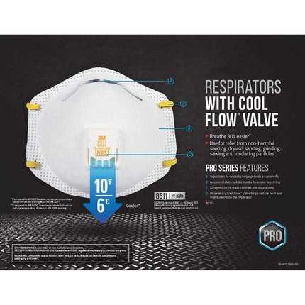3M 8511 N95 Particulate Respirator with Valve